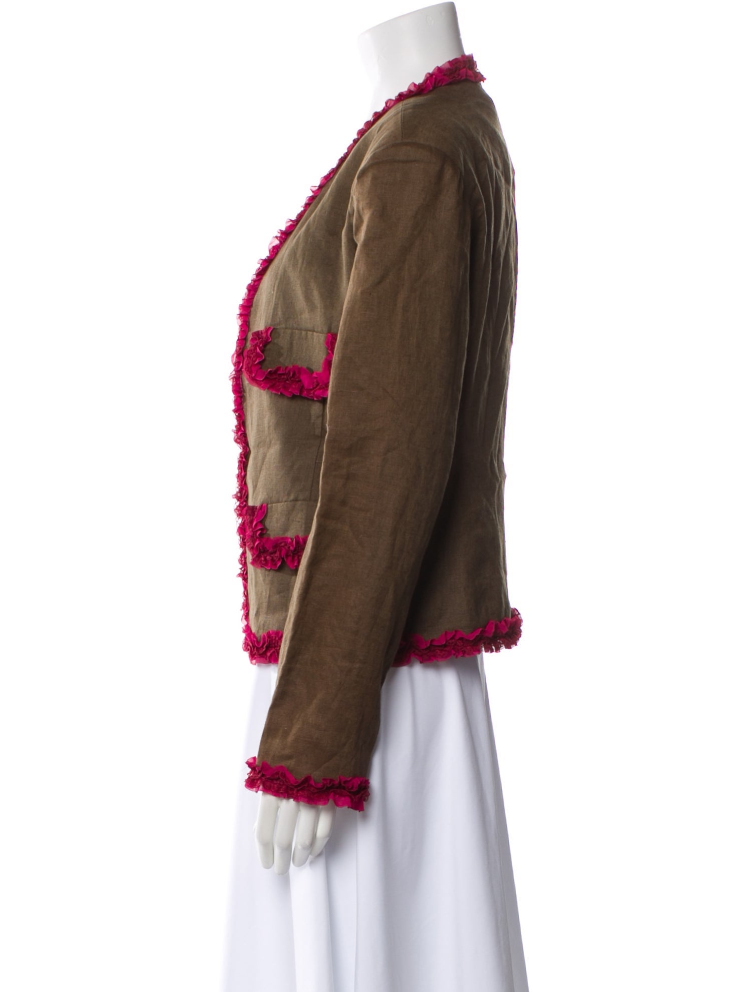 Caro Editions Linen Colorblock Pattern Jacket w/ Tags