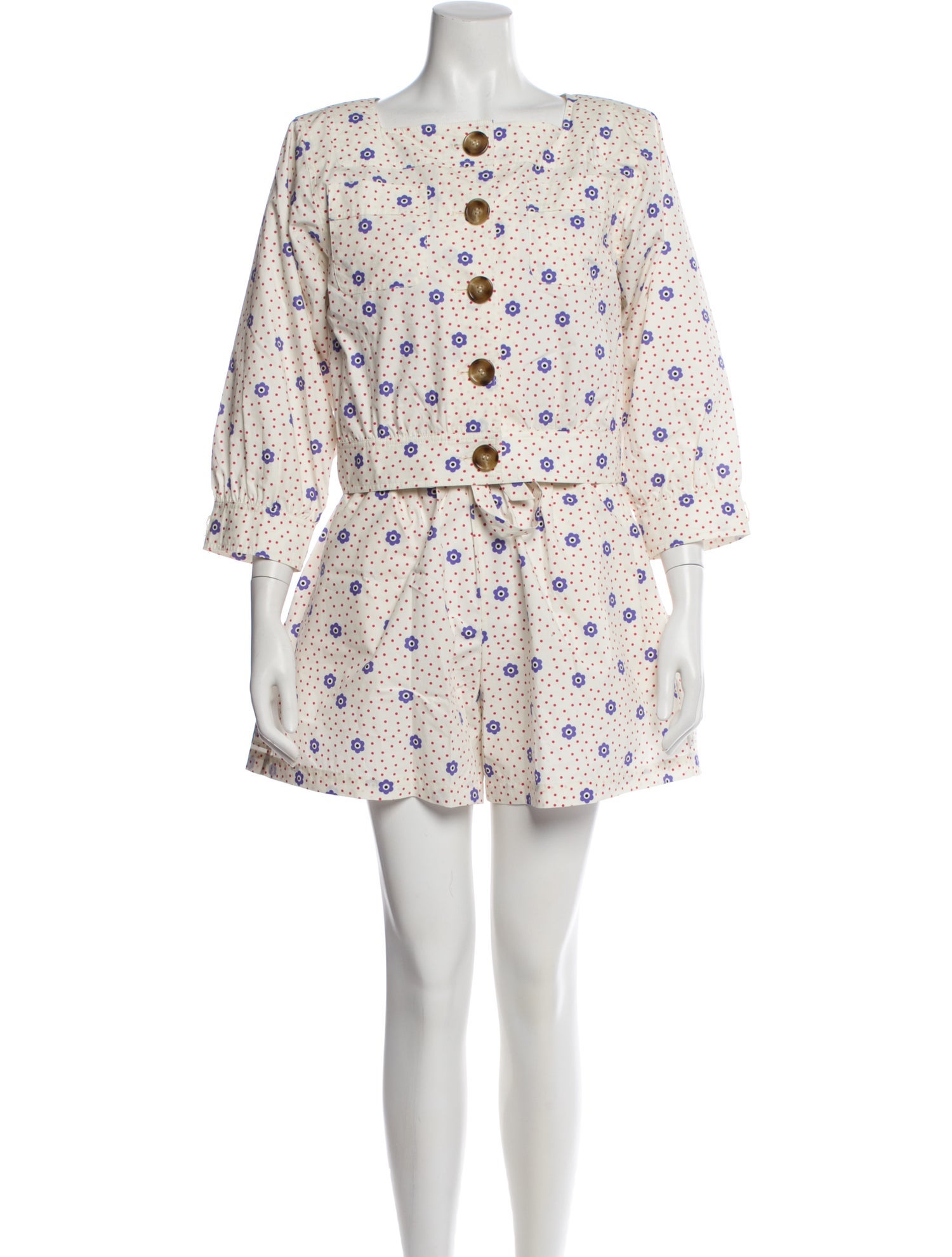 Caro Editions Floral Print Ruffle Embellishment Skirt Set