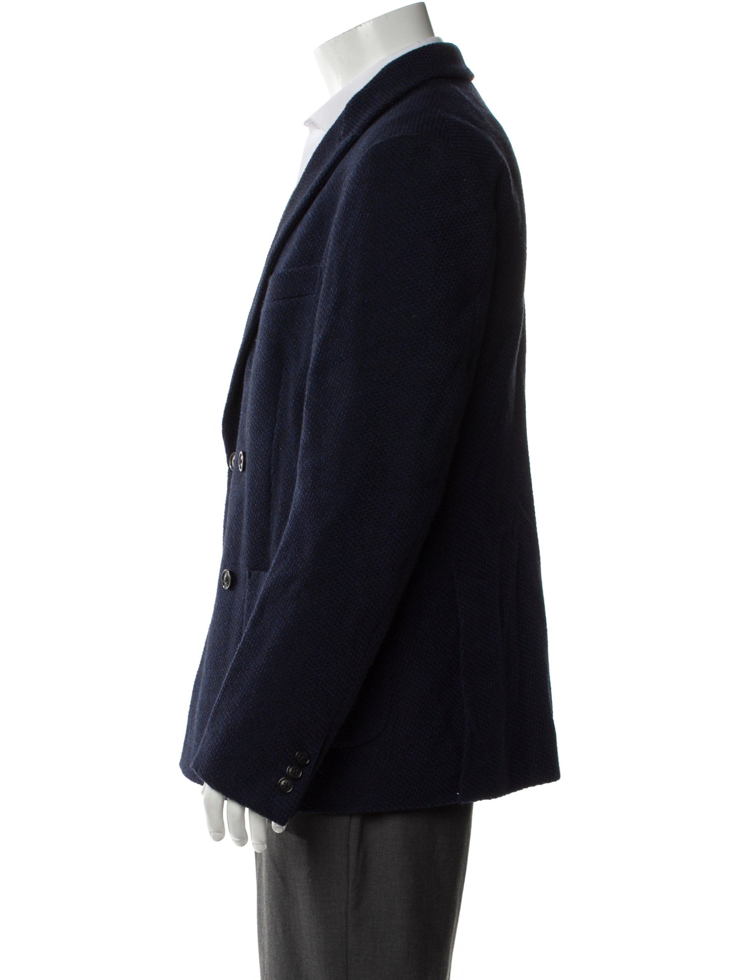 Casely-Hayford Wool Tweed Pattern Peacoat w/ Tags