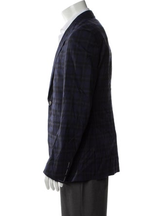 Casely-Hayford Wool Plaid Print Blazer