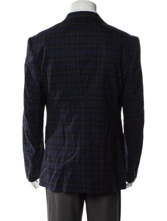 Casely-Hayford Wool Plaid Print Blazer