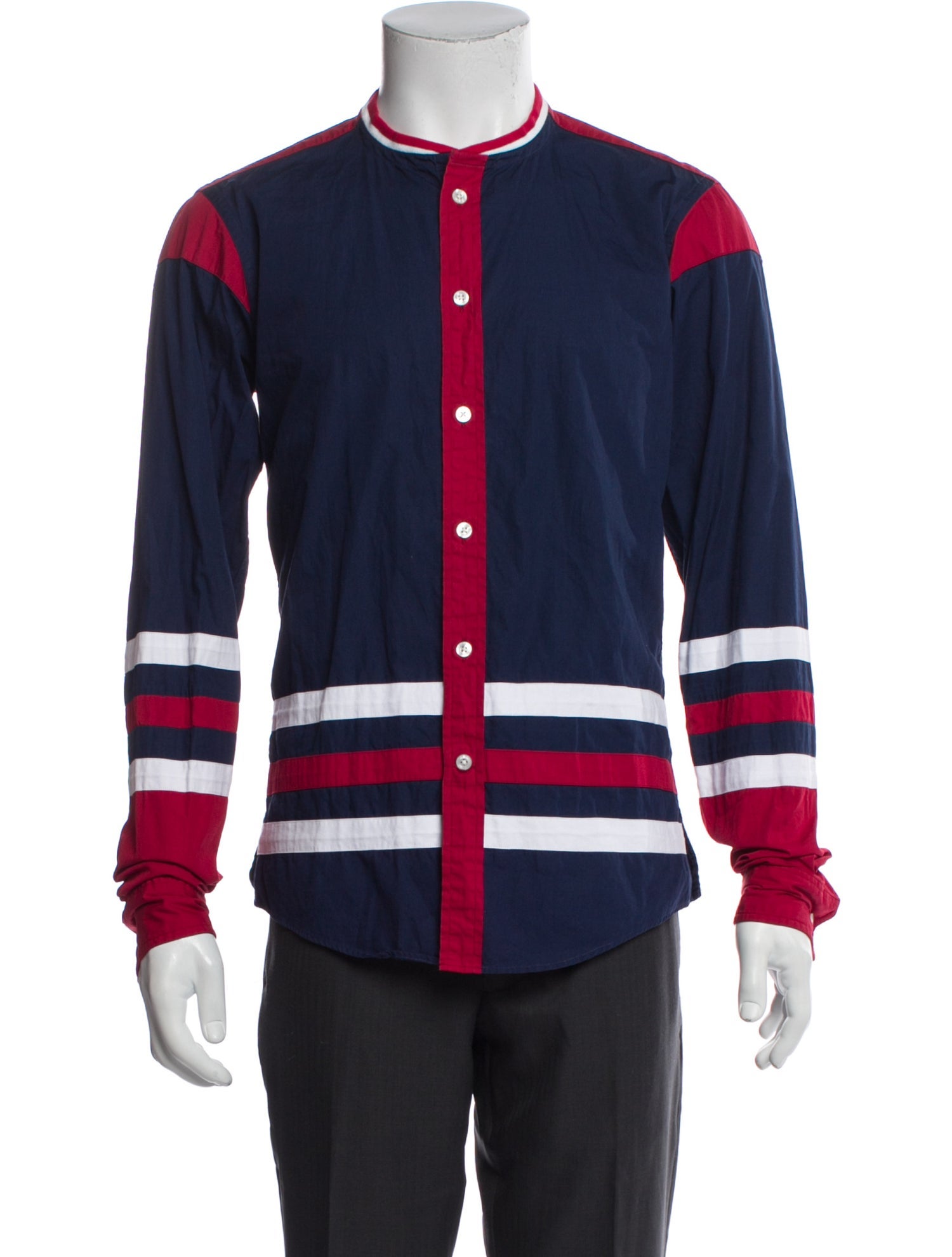 Casely-Hayford Colorblock Pattern Long Sleeve Shirt