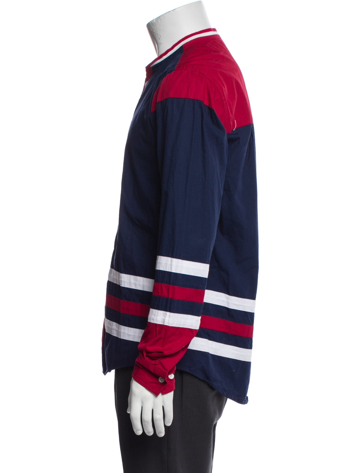 Casely-Hayford Colorblock Pattern Long Sleeve Shirt