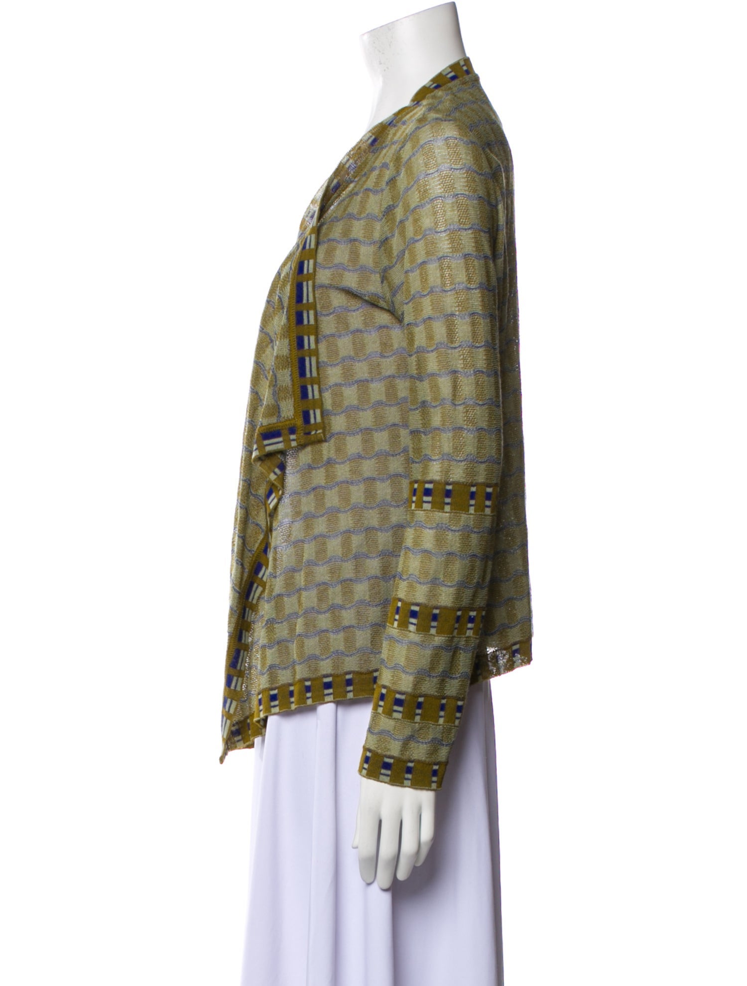 Catherine Andre Plaid Print Open Front Sweater