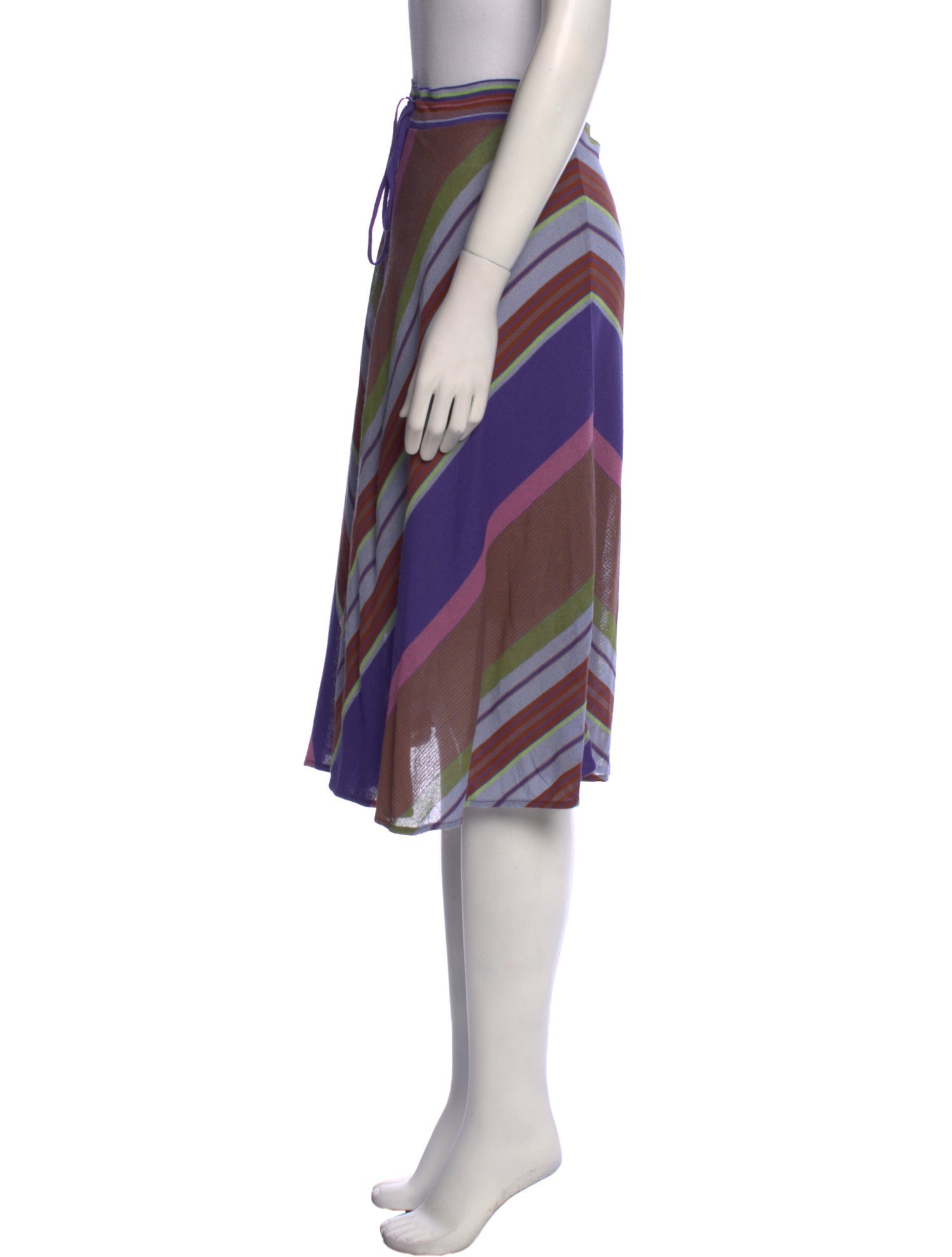 Catherine Andre Striped Midi Length Skirt