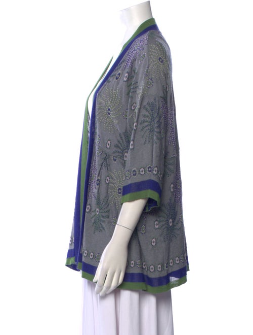 Catherine Andre Floral Print Open Front Sweater