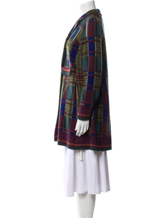 Catherine Andre Merino Wool Plaid Print Coat