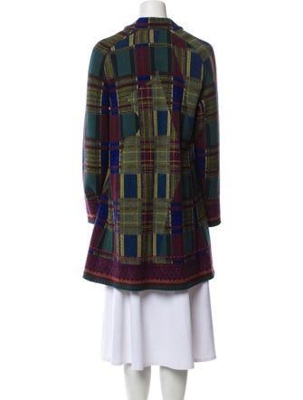 Catherine Andre Merino Wool Plaid Print Coat