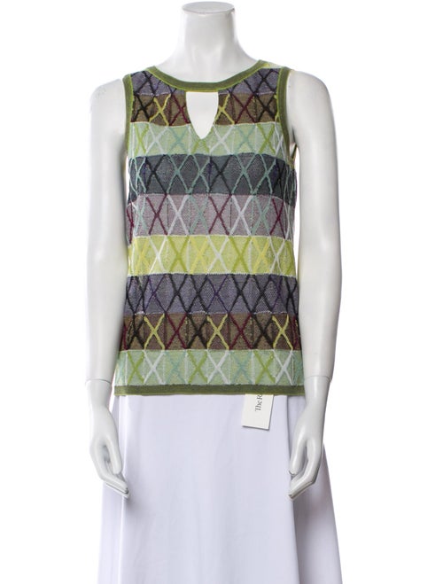 Catherine Andre Printed Scoop Neck Top