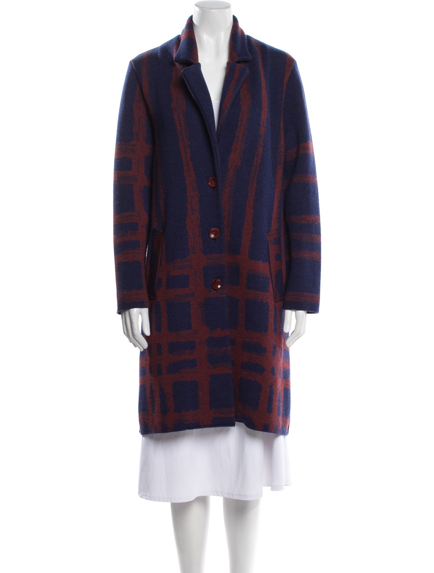 Catherine Andre Plaid Print Coat