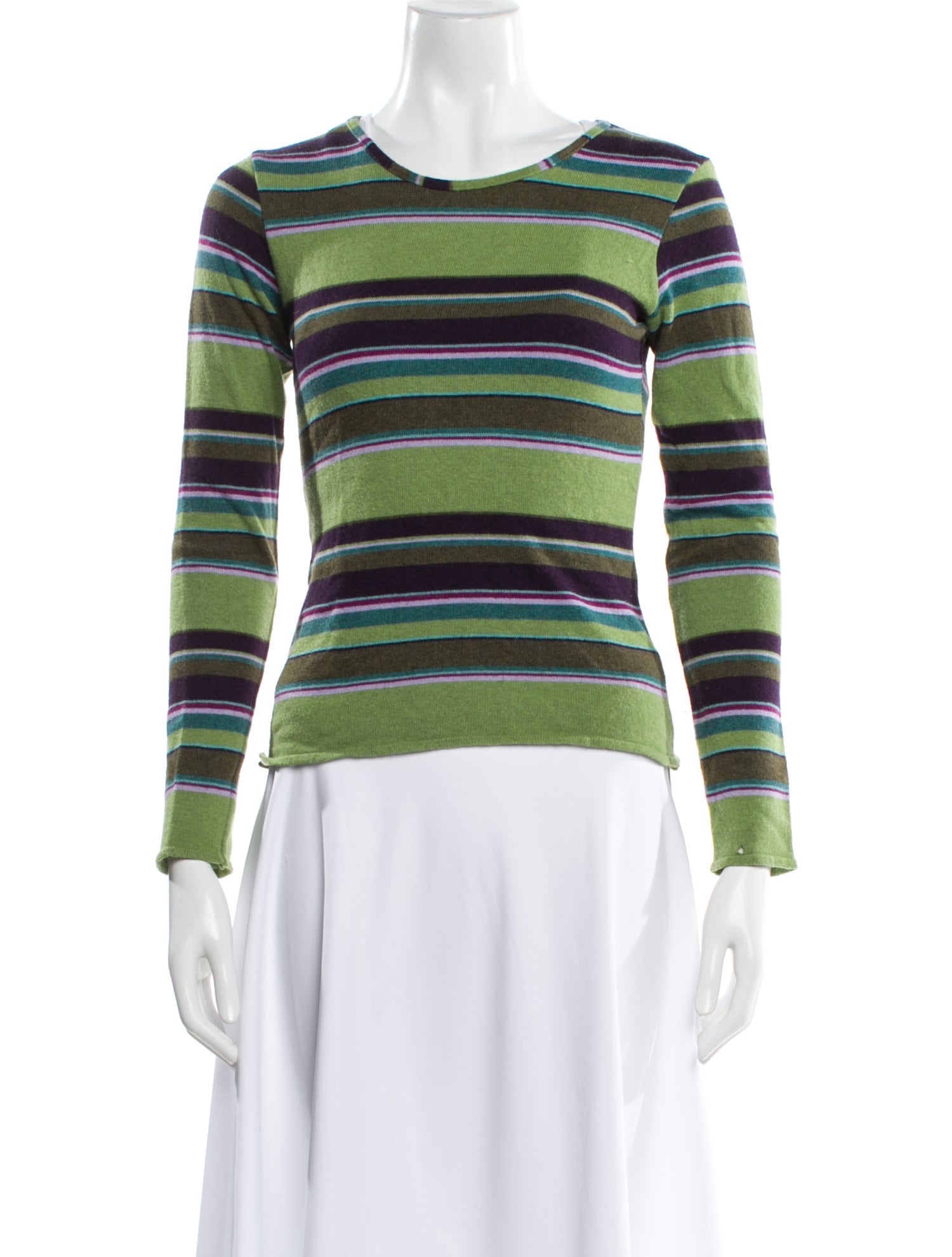 Catherine Andre Striped Scoop Neck Sweater