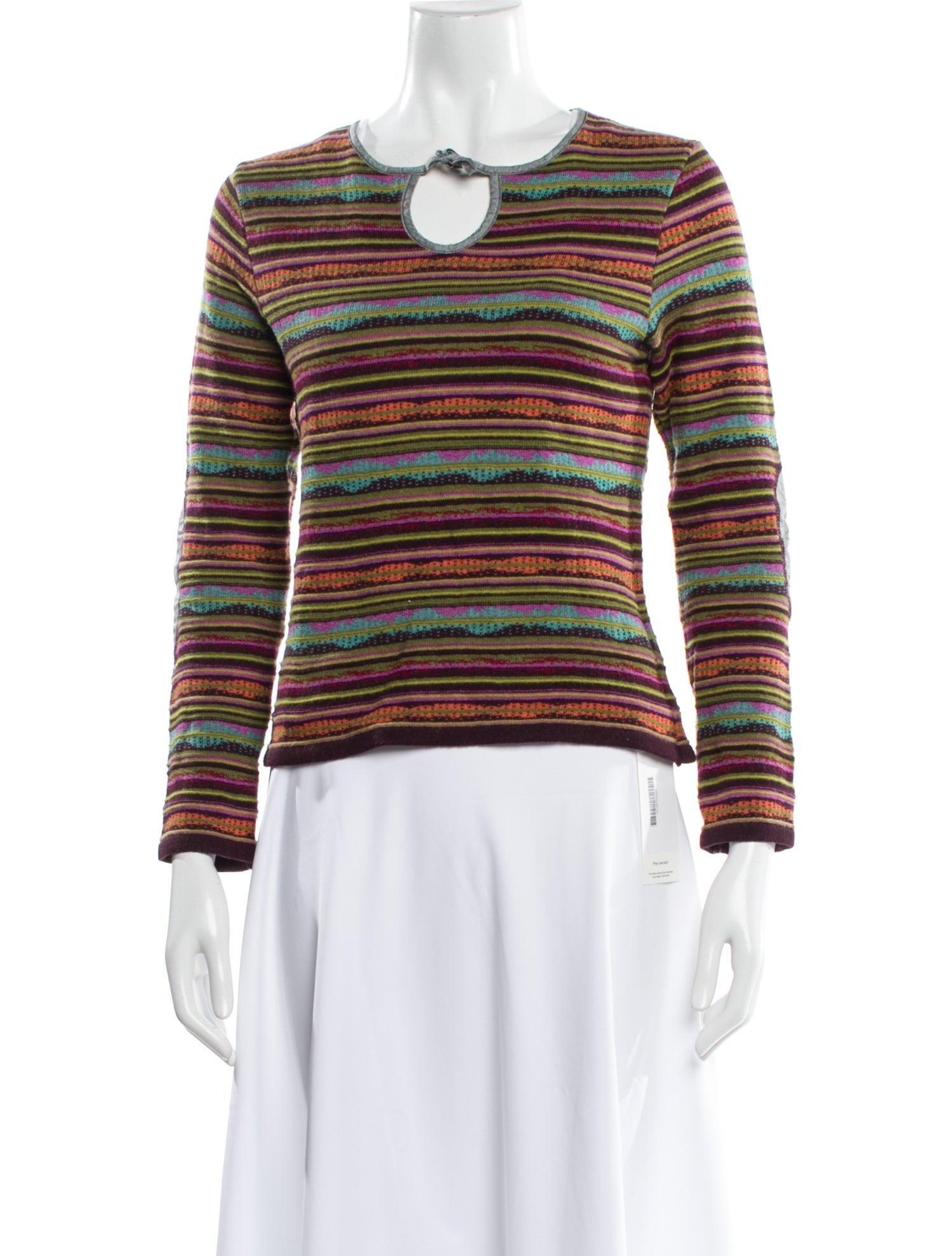 Catherine Andre Striped V-Neck Sweater