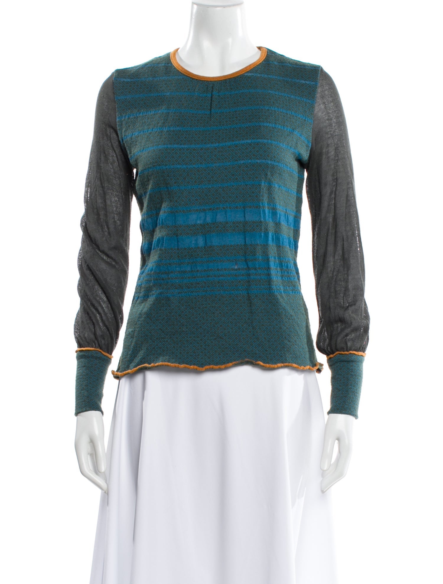 Catherine Andre Striped Crew Neck Sweater