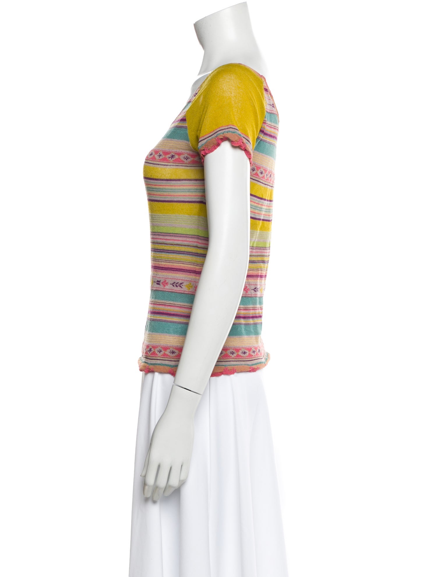 Catherine Andre Striped Scoop Neck T-Shirt