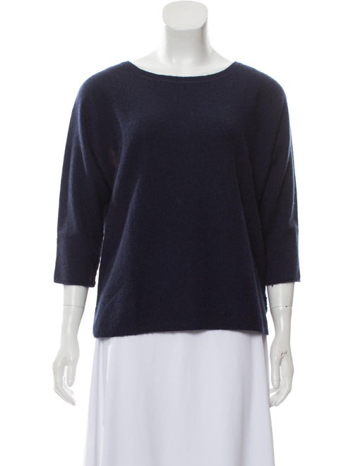 360 Cashmere Cashmere Intarsia Sweater Navy