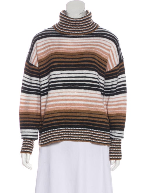 360 Cashmere Striped Turtleneck Sweater