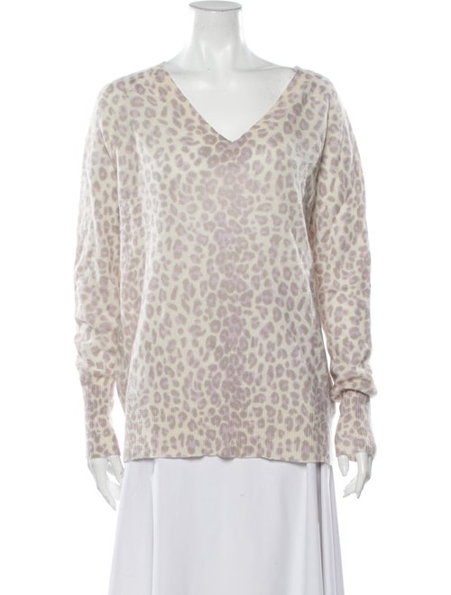 360 Cashmere Cashmere Animal Print Sweater Purple