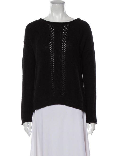 360 Cashmere Cashmere Bateau Neckline Sweater Blac