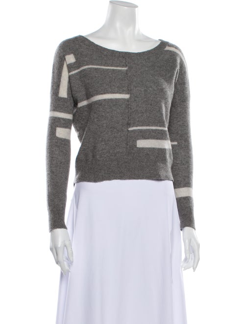 360 Cashmere Cashmere Striped Sweater Grey