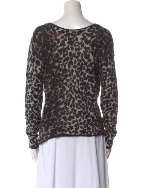 360 Cashmere Merino Wool Animal Print Sweater