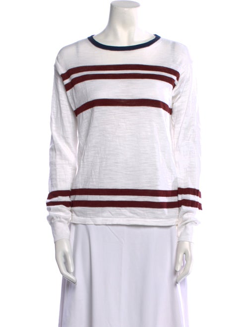 360 Cashmere Striped Bateau Neckline Sweatshirt