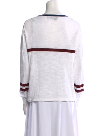 360 Cashmere Striped Bateau Neckline Sweatshirt