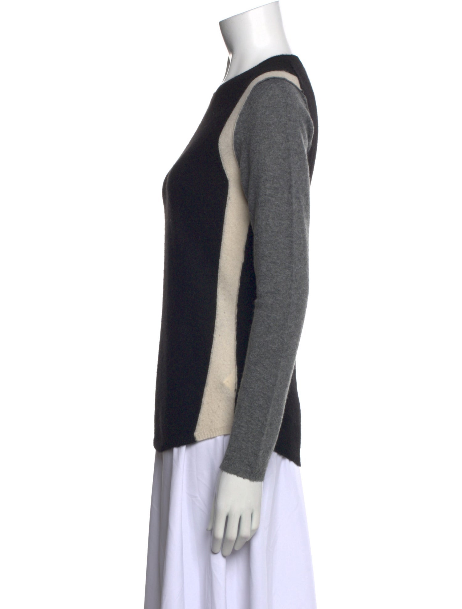 360 Cashmere Cashmere Colorblock Pattern Sweater