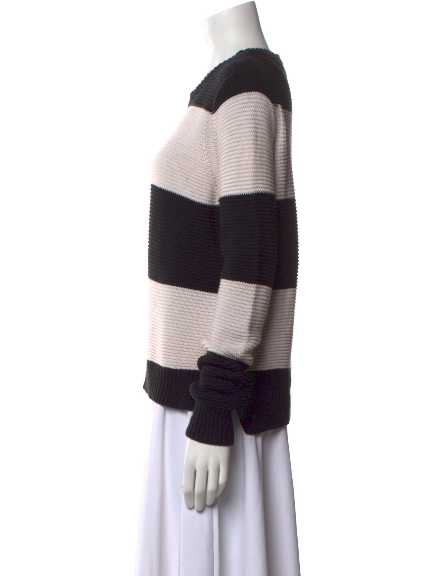 360 Cashmere Striped Crew Neck Sweater