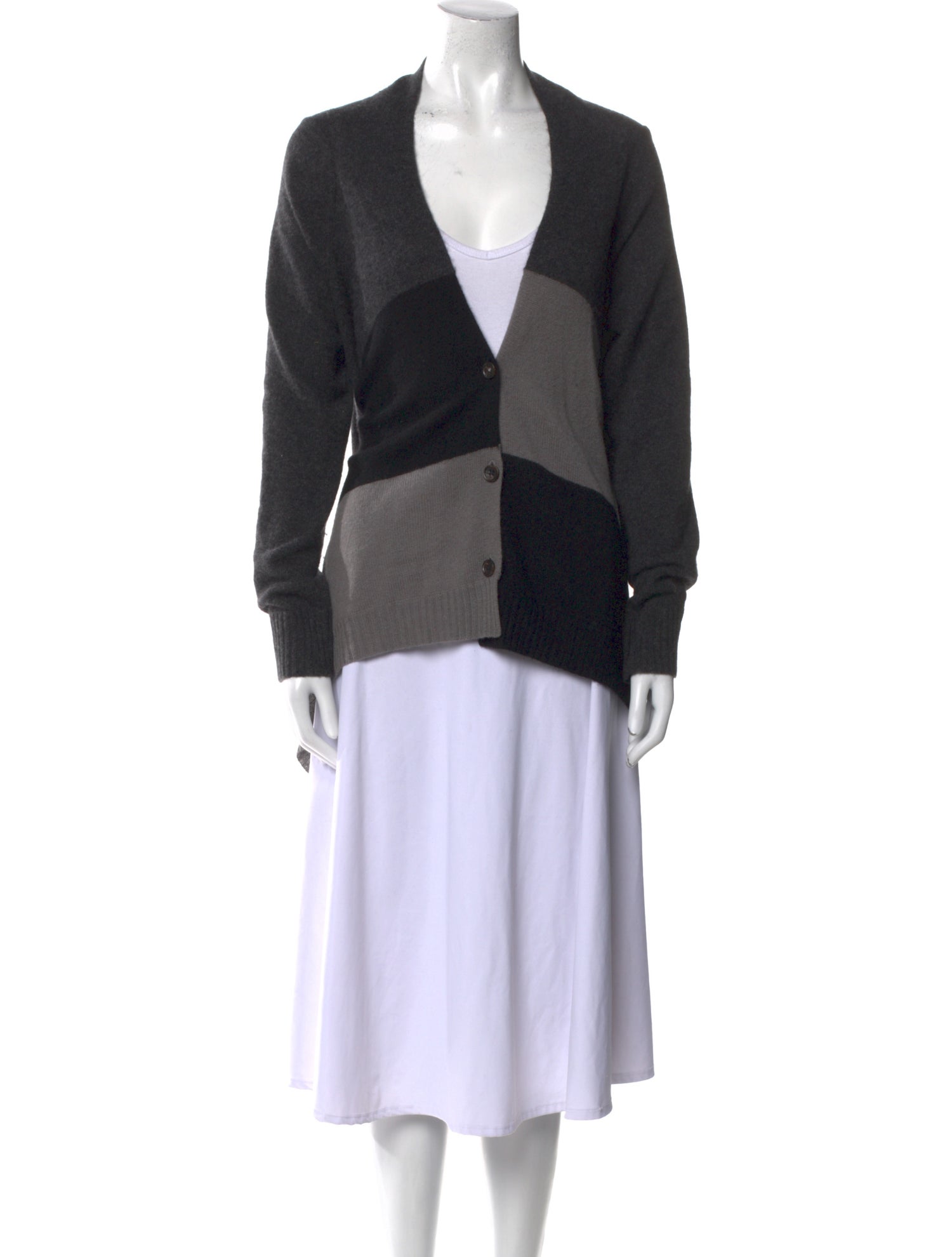 360 Cashmere Cashmere Colorblock Pattern Sweater