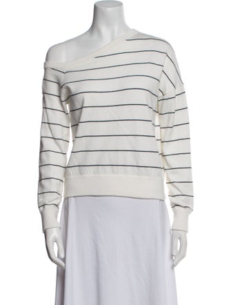 360 Cashmere Striped Crew Neck Sweater