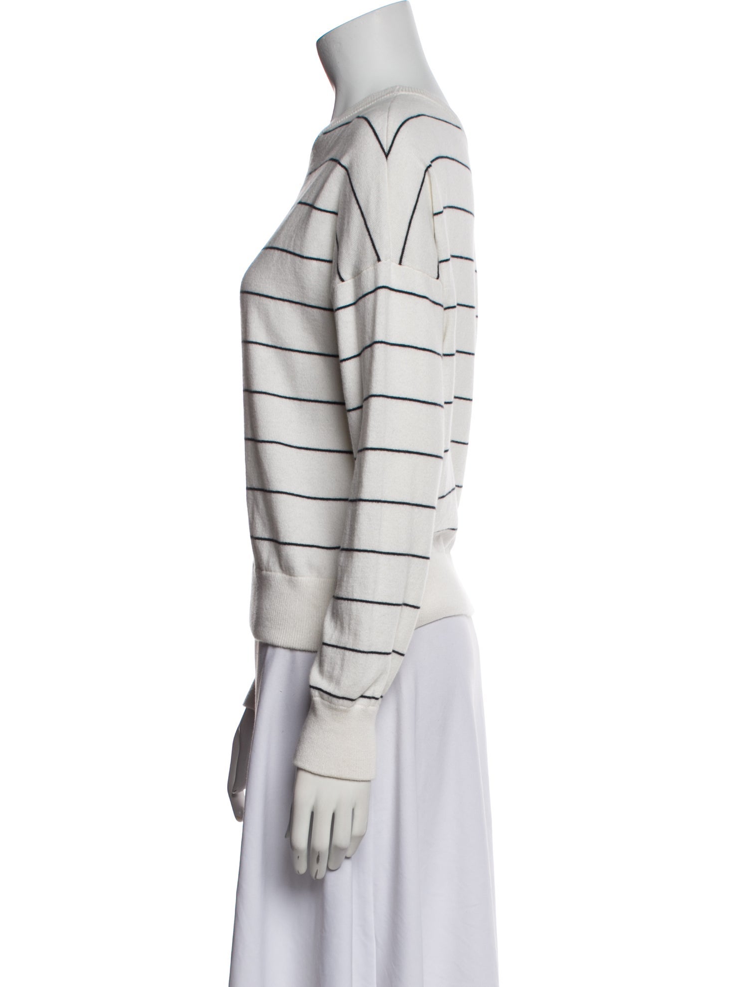 360 Cashmere Striped Crew Neck Sweater