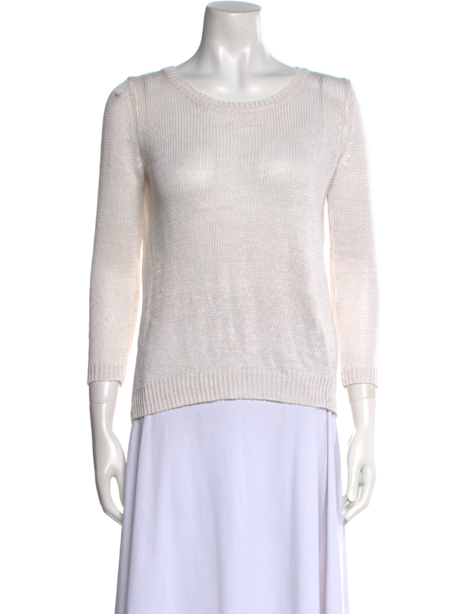 360 Cashmere Linen Scoop Neck Top