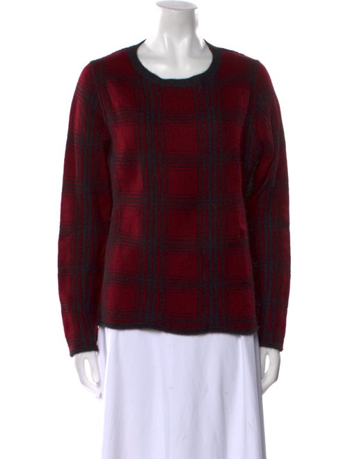 360 Cashmere Cashmere Plaid Print Sweater
