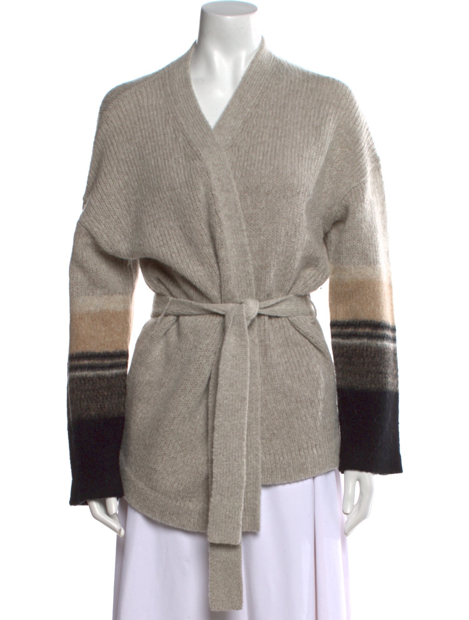 360 Cashmere Merino Wool Colorblock Pattern Sweater