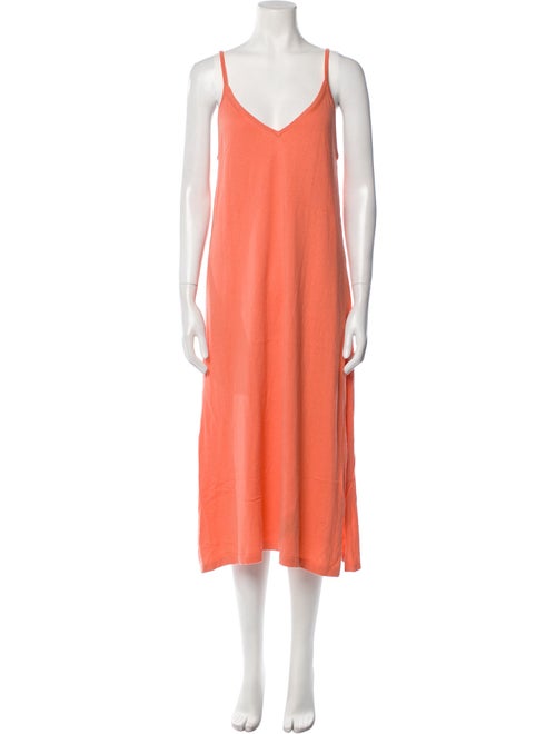 360 Cashmere V-Neck Midi Length Dress