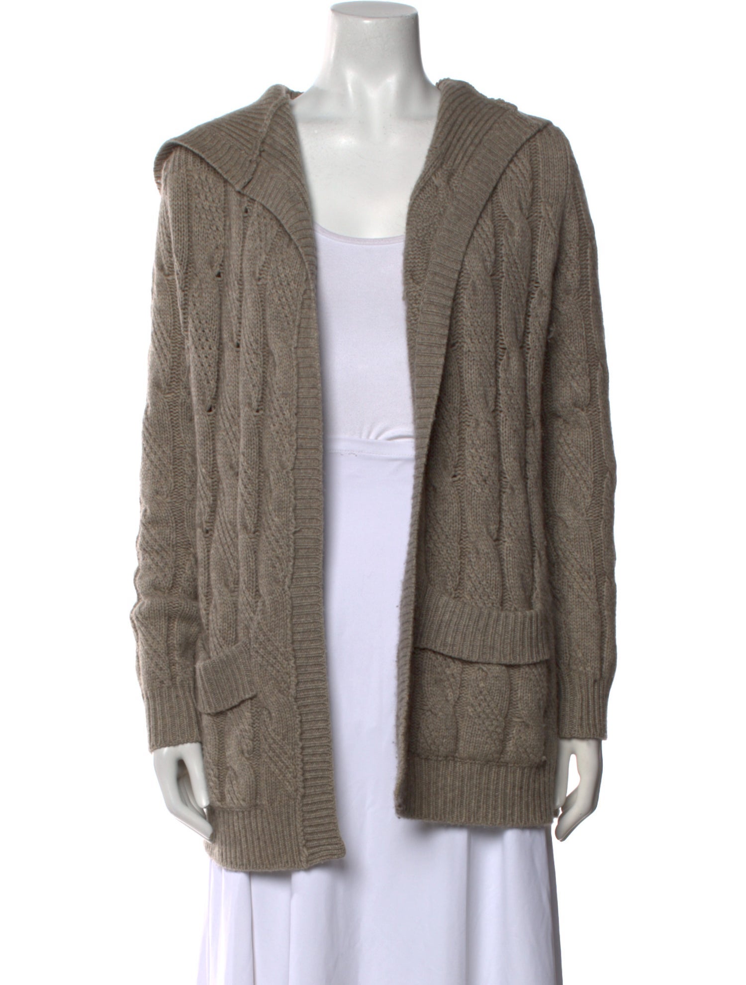 360 Cashmere Wool Open Front Sweater