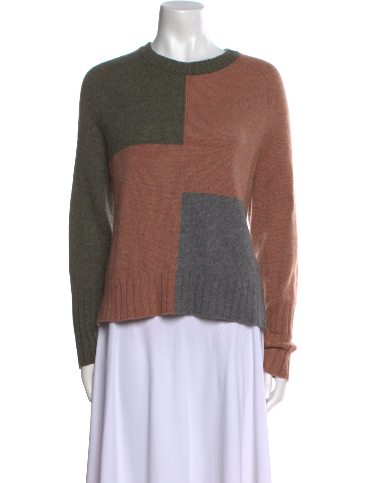 360 Cashmere Cashmere Colorblock Pattern Sweater