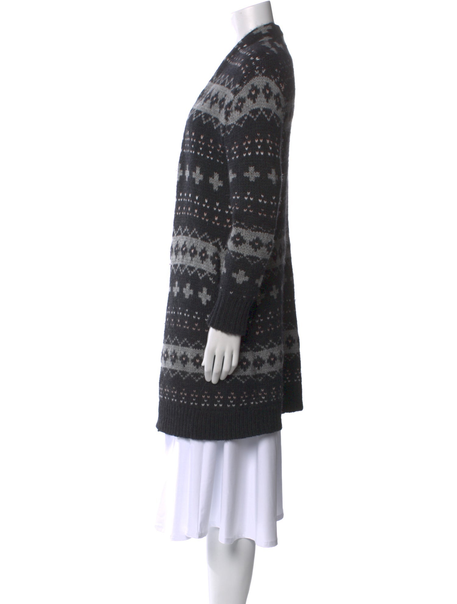 360 Cashmere Printed Open Front Sweater