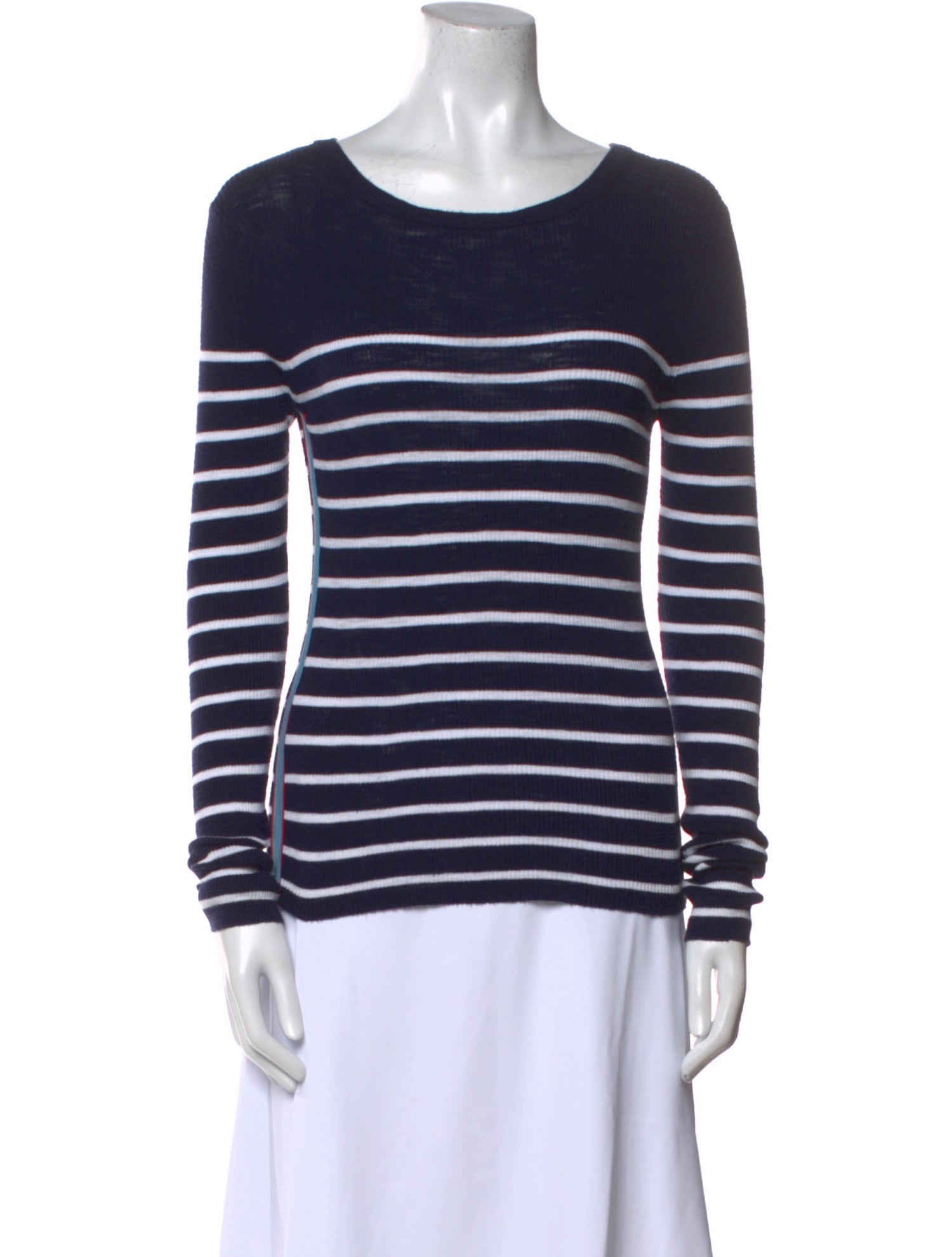 360 Cashmere Striped Scoop Neck Sweatshirt