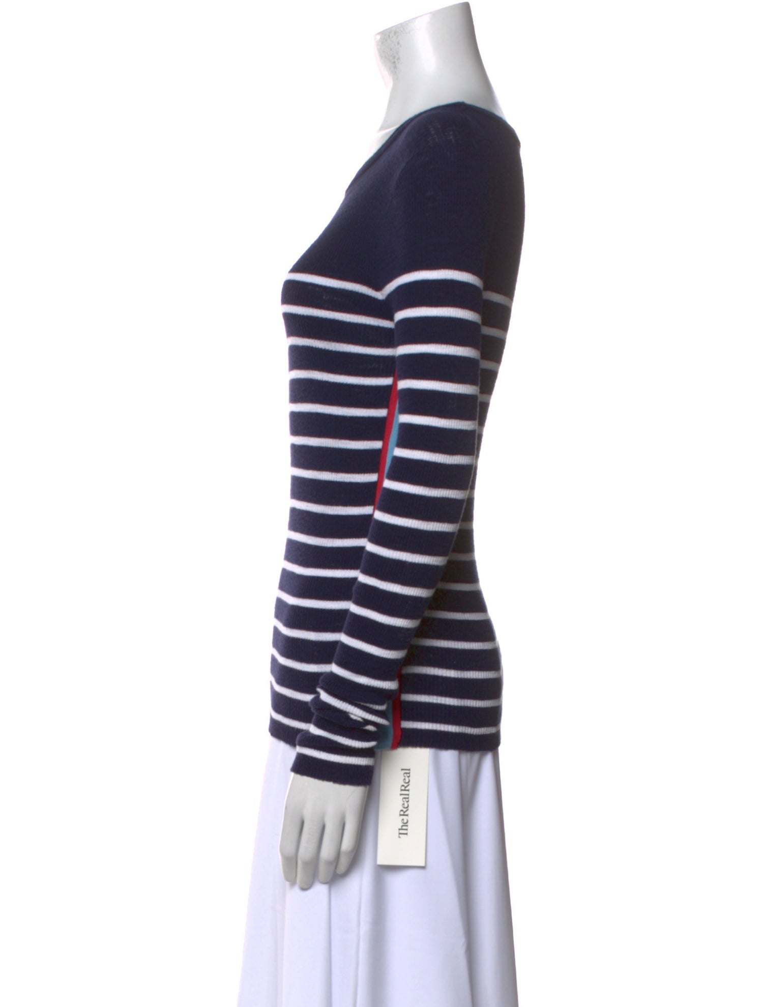 360 Cashmere Striped Scoop Neck Sweatshirt