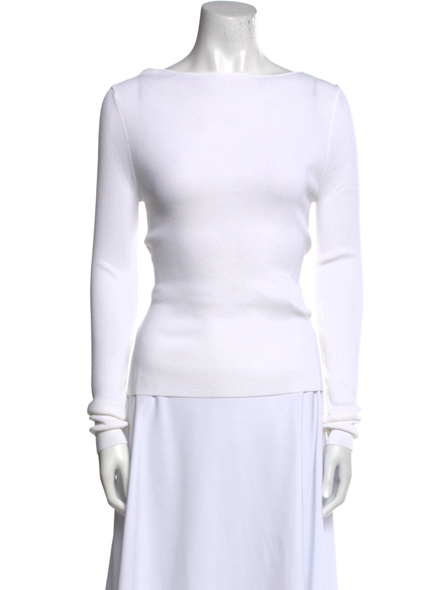 360 Cashmere Bateau Neckline Long Sleeve Top