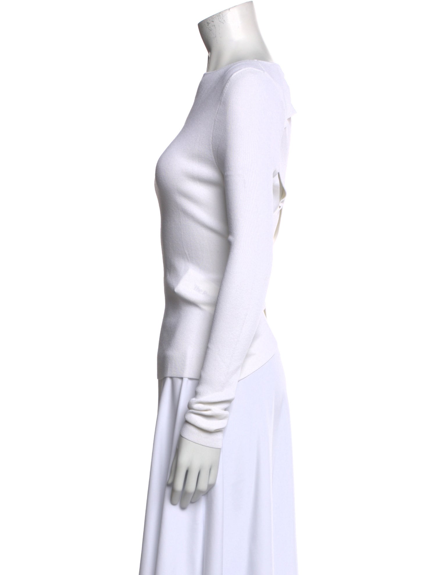 360 Cashmere Bateau Neckline Long Sleeve Top