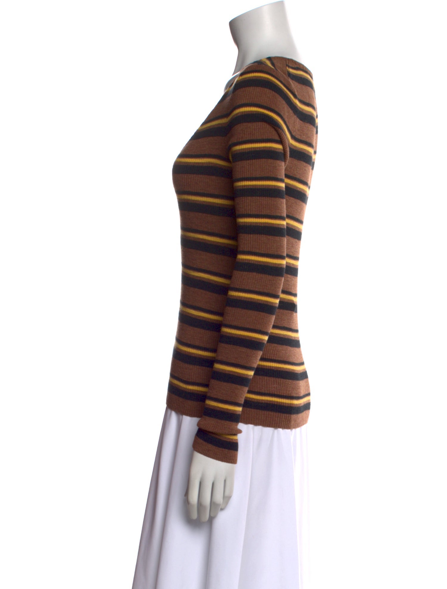 360 Cashmere Striped V-Neck Sweater