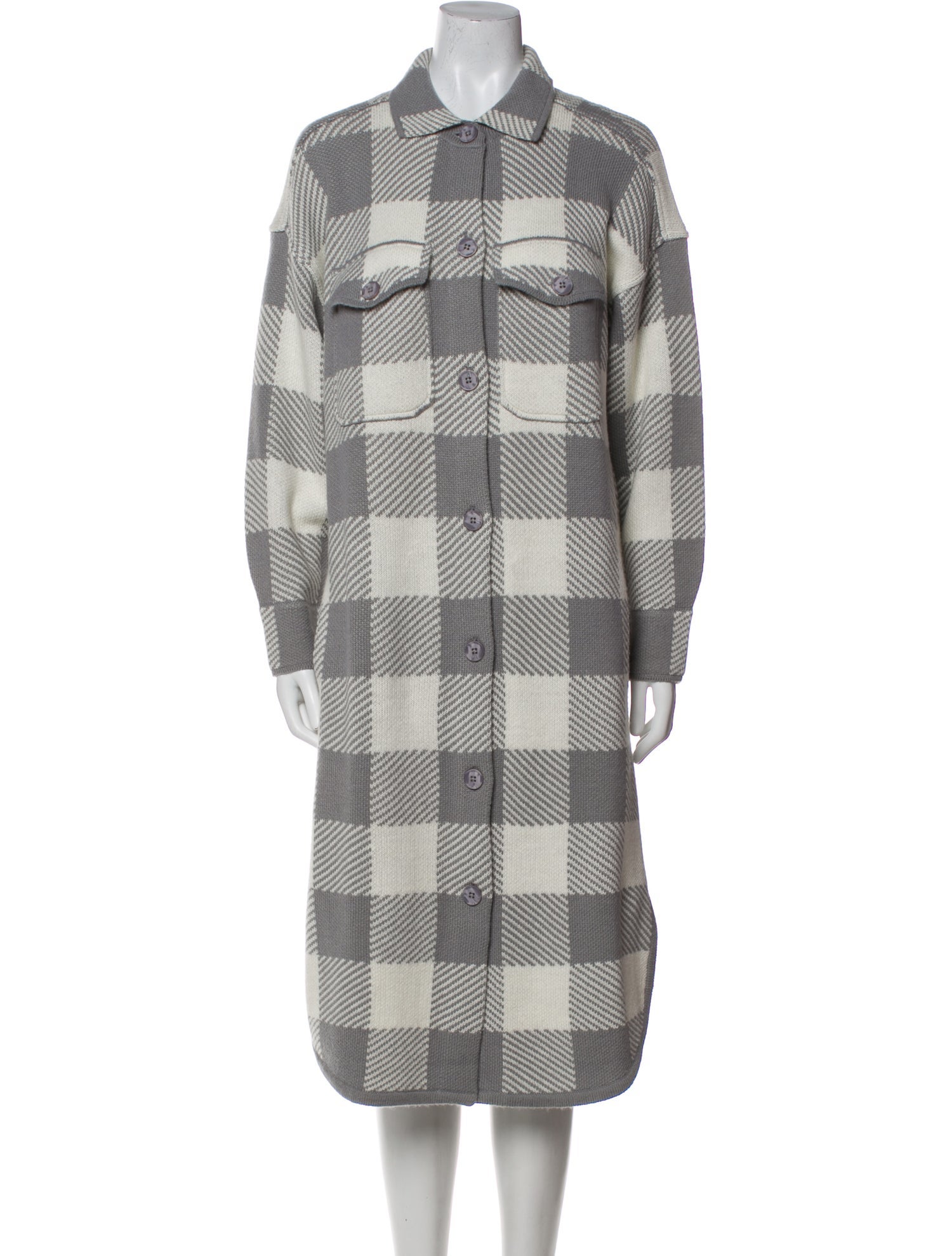 360 Cashmere Plaid Print Coat