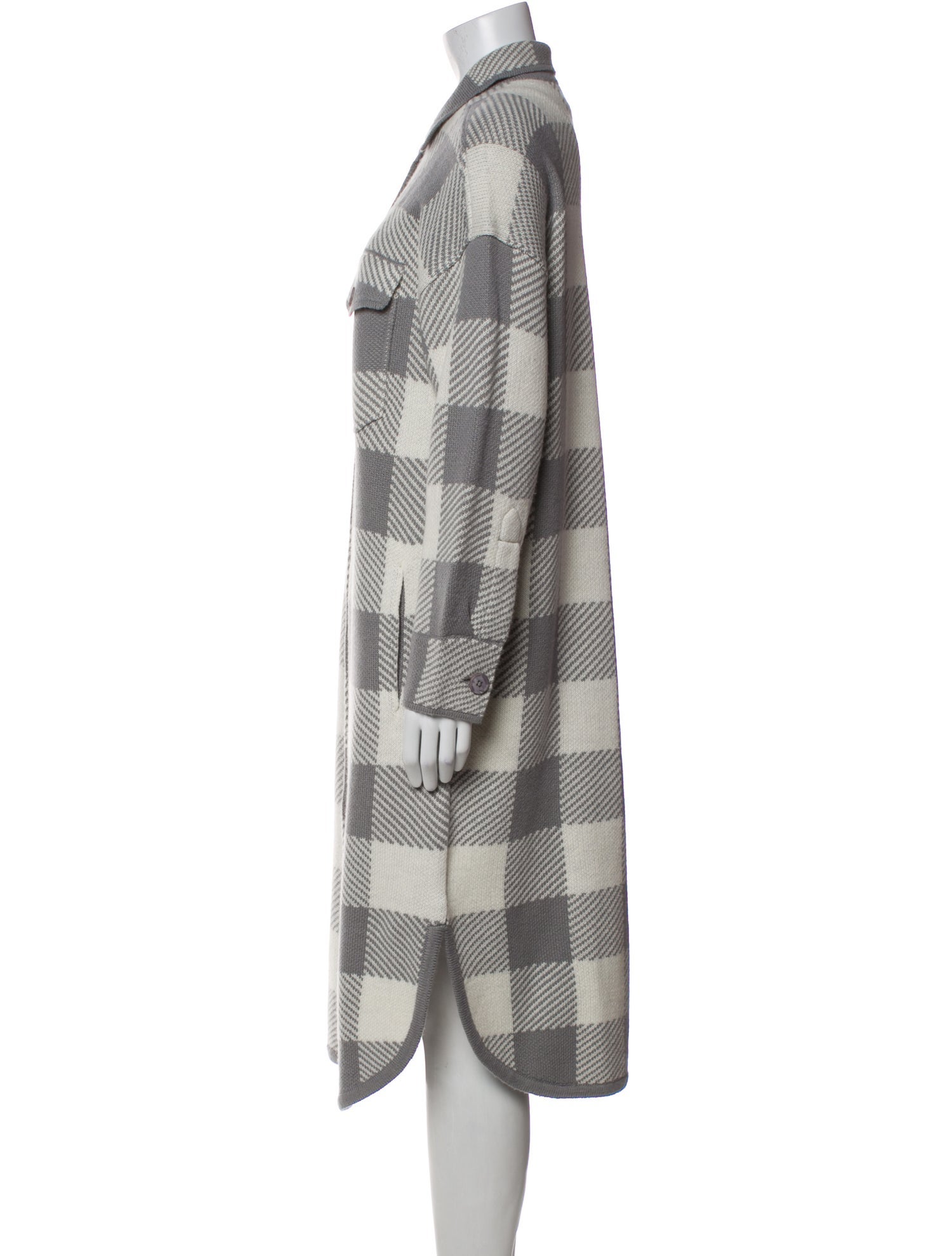 360 Cashmere Plaid Print Coat