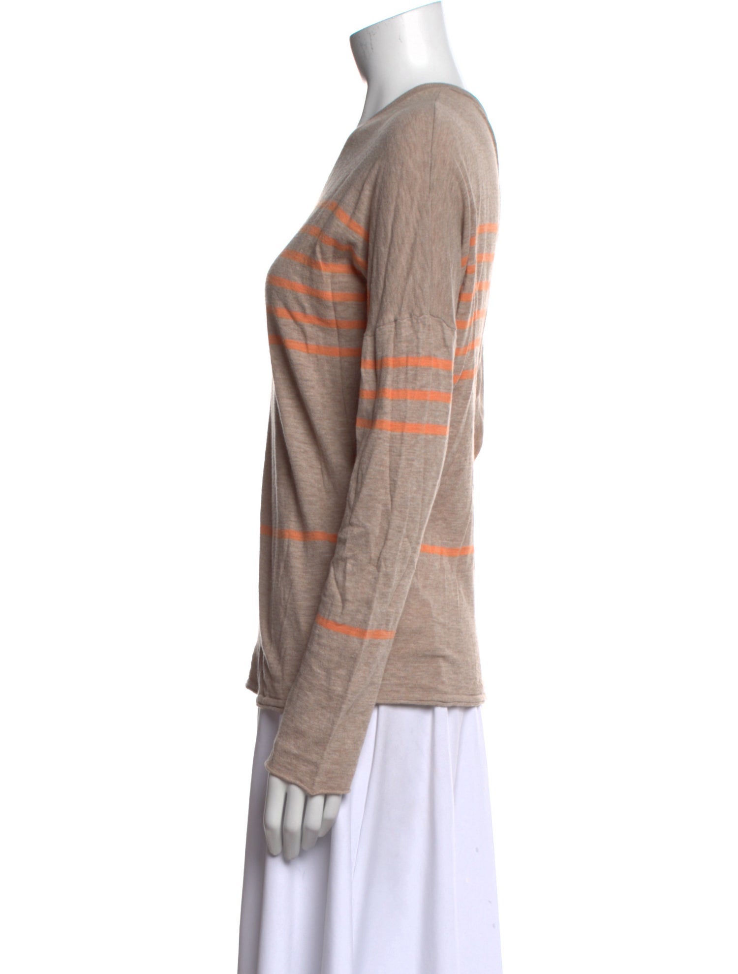 360 Cashmere Striped V-Neck Top