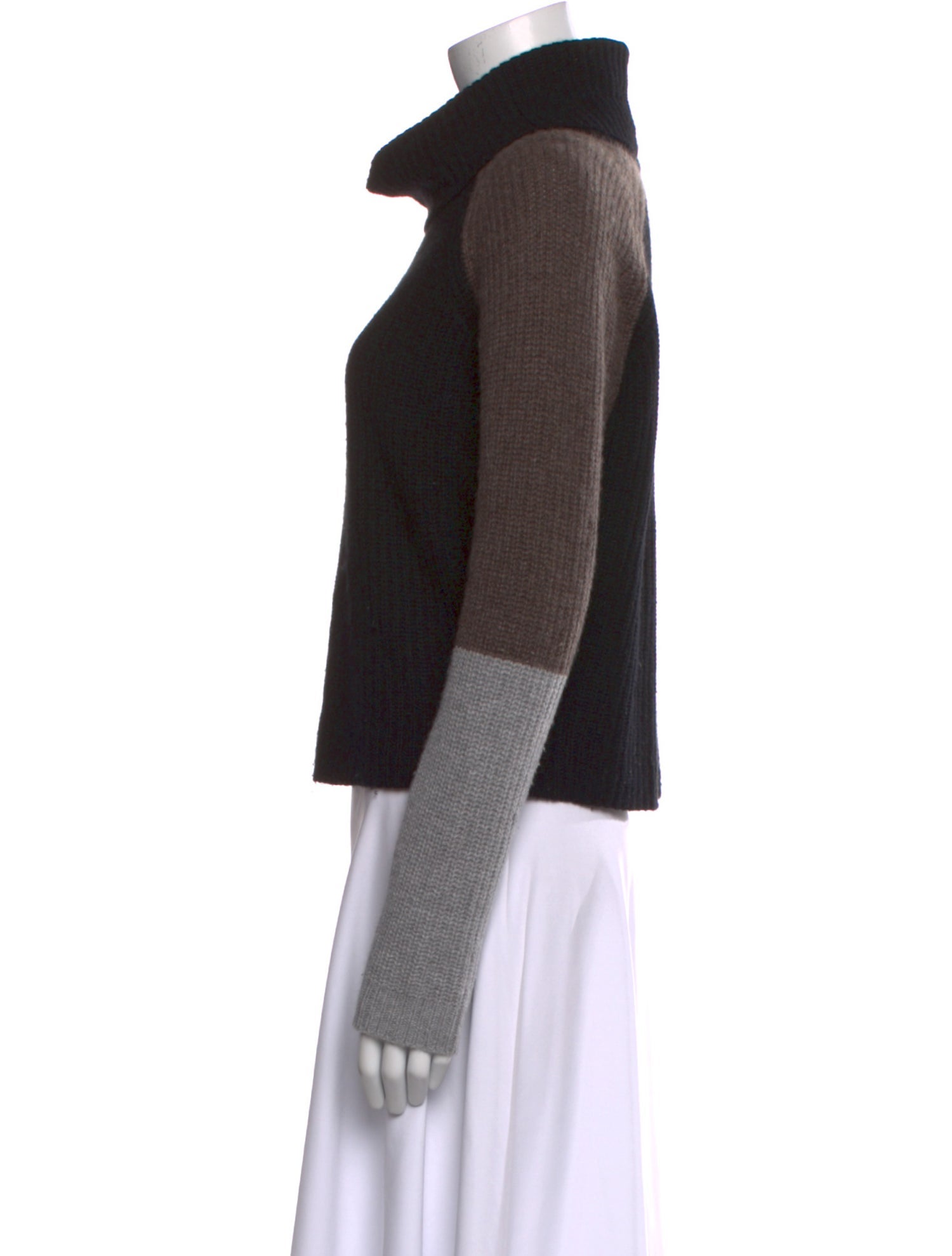 360 Cashmere Cashmere Colorblock Pattern Sweater