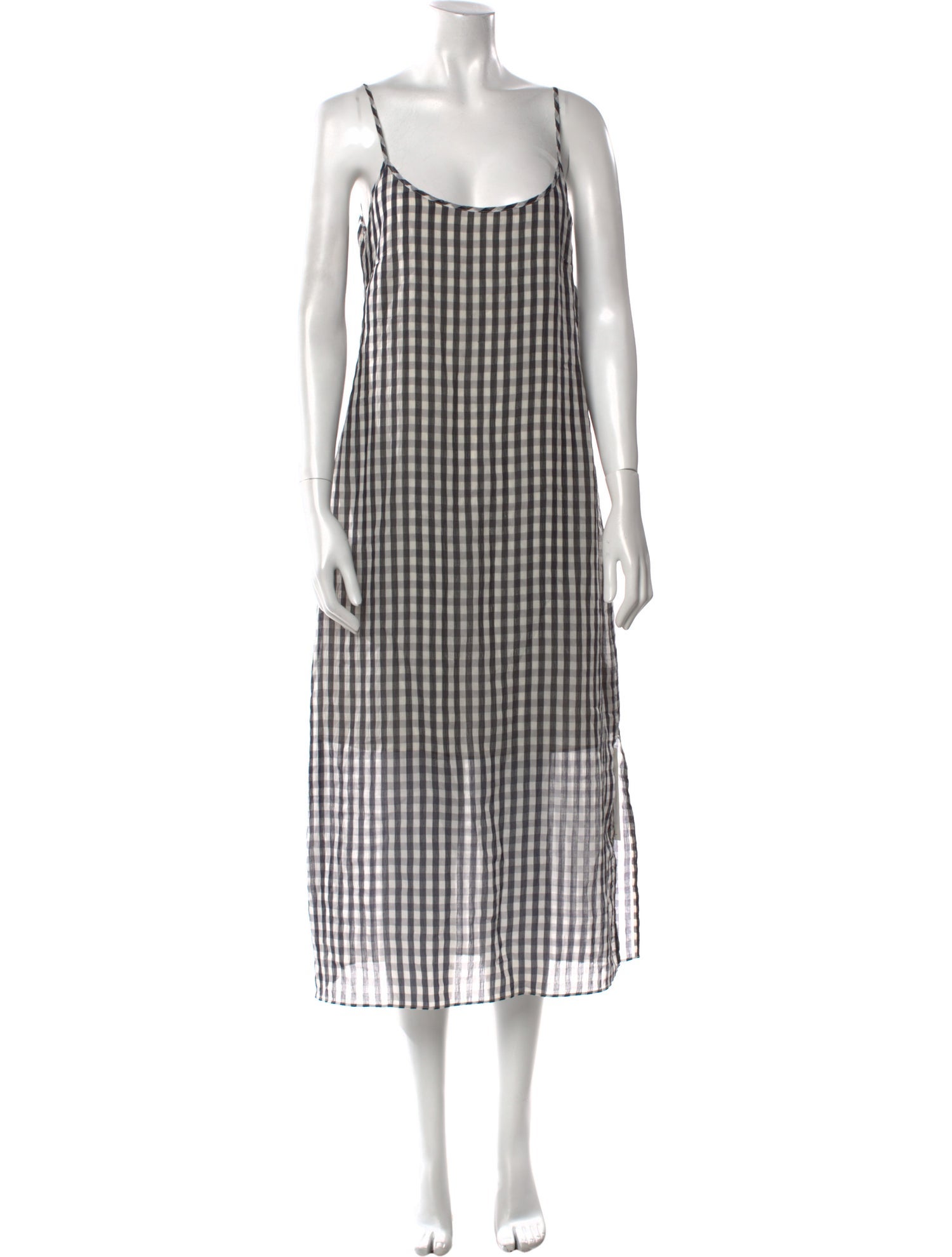 Callipygian Plaid Print Midi Length Dress