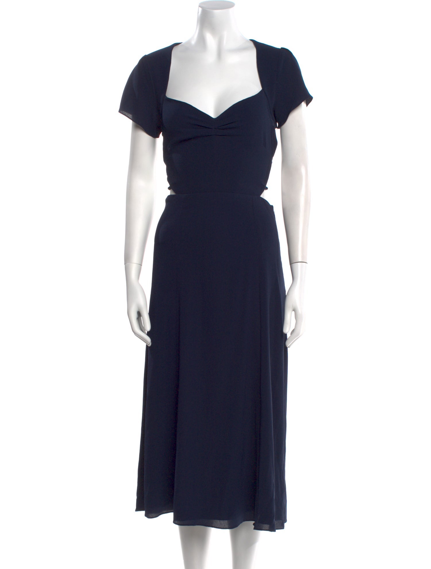 Callipygian Square Neckline Midi Length Dress