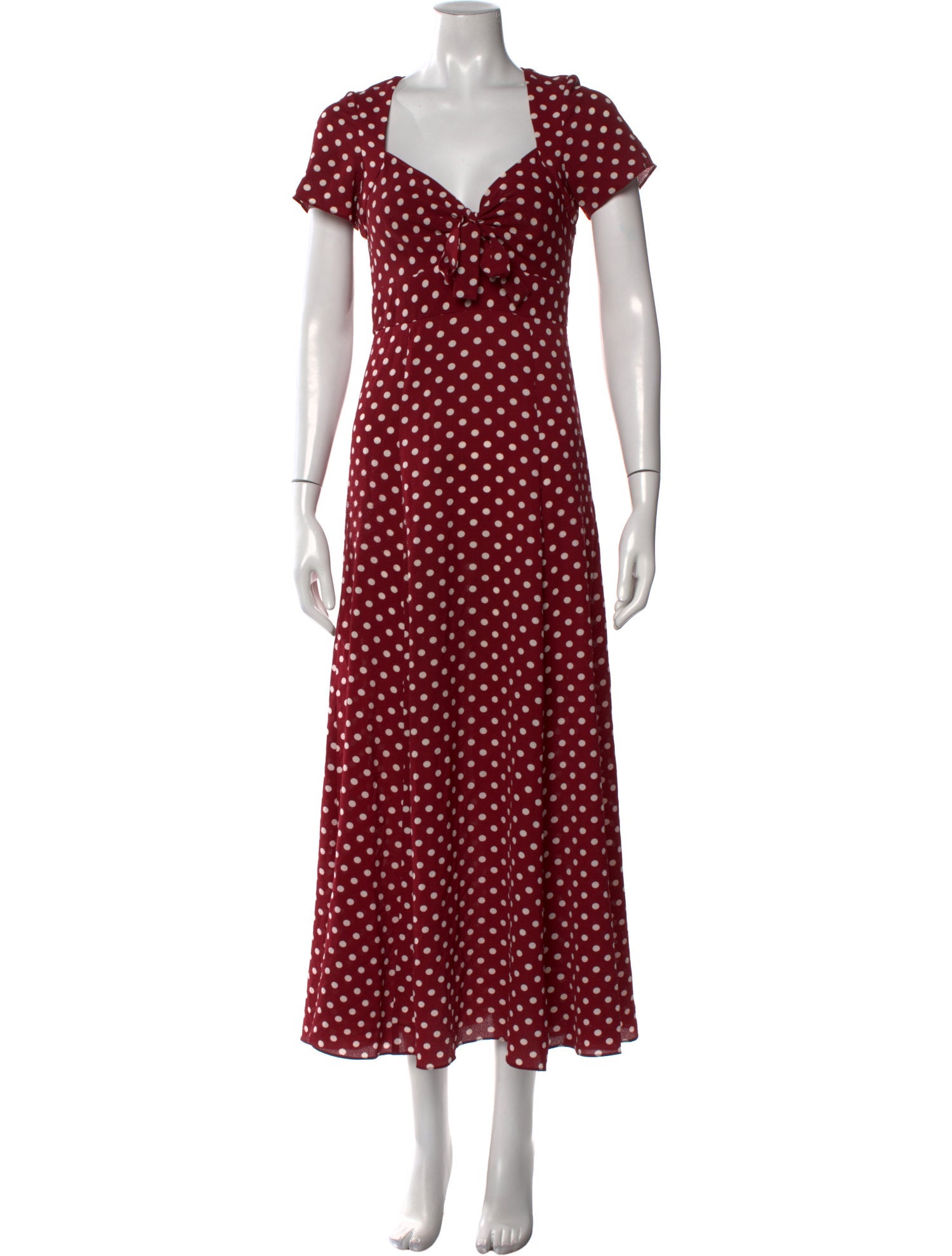 Callipygian Polka Dot Print Midi Length Dress